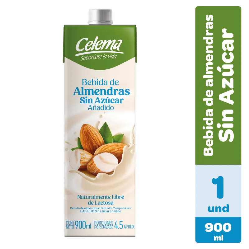 BEBIDA DE ALMENDRAS SIN AZUCAR CAJA *900 ML
