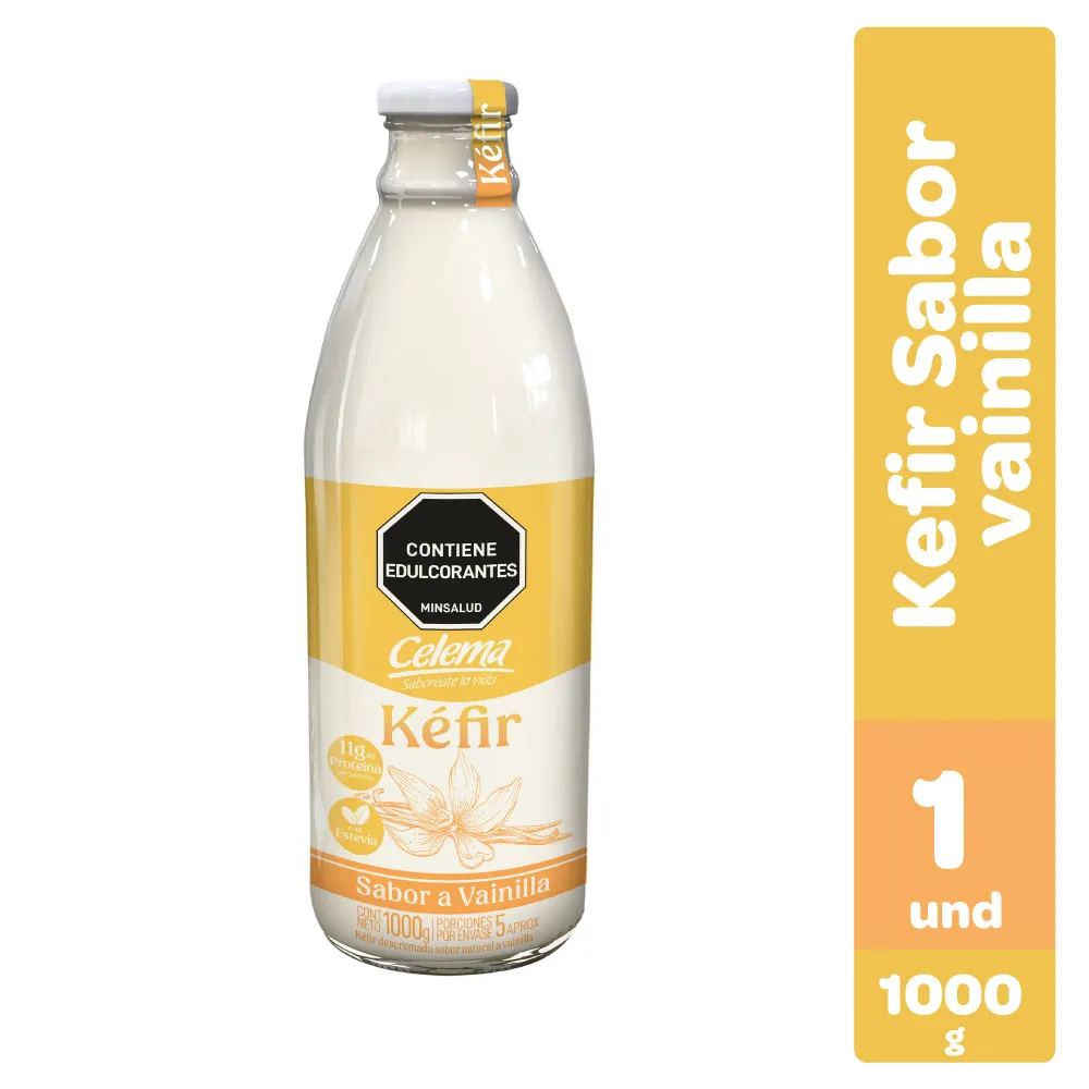 KEFIR VAINILLA CON STEVIA BOTELLA X 1000 GR CELEMA