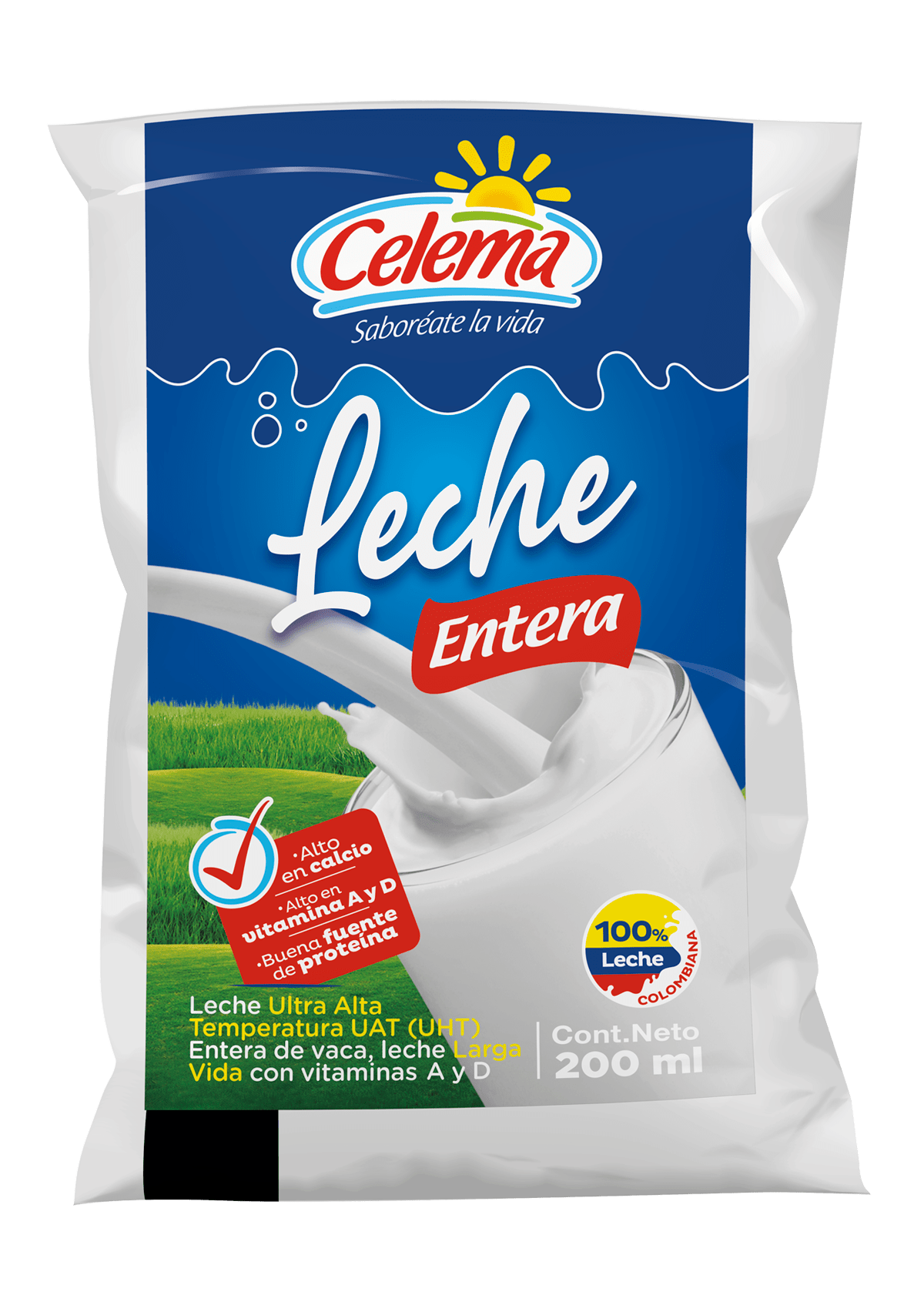 LECHE UHT ENTERA BOLSA X 200 ML