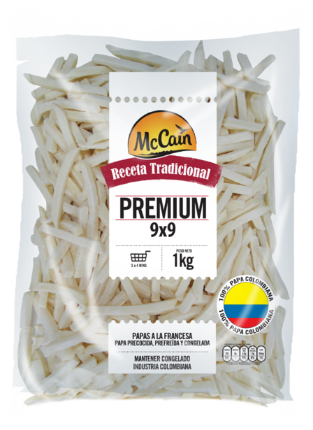 MCCAIN PAPA PREMIUM CON CÁSCARA 9X9 mm x 1 KG