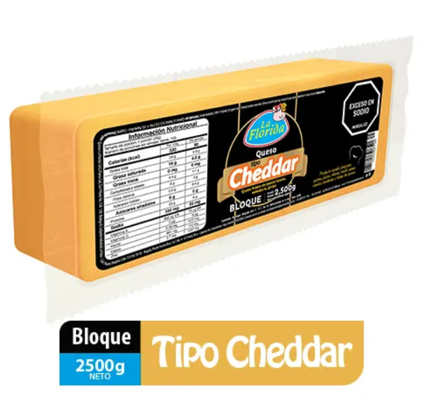 QUESO SABOR CHEDDAR BL *2500