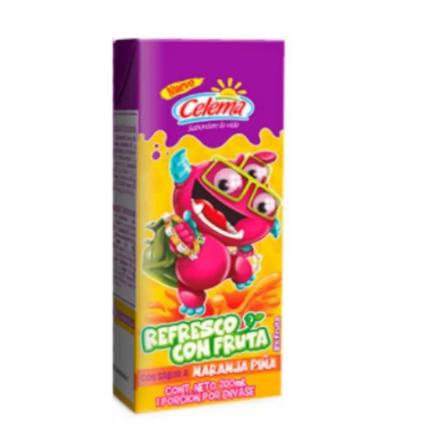REFRESCO DE FRUTA CELEMA NARANJA PIÑA X CAJA 200ML