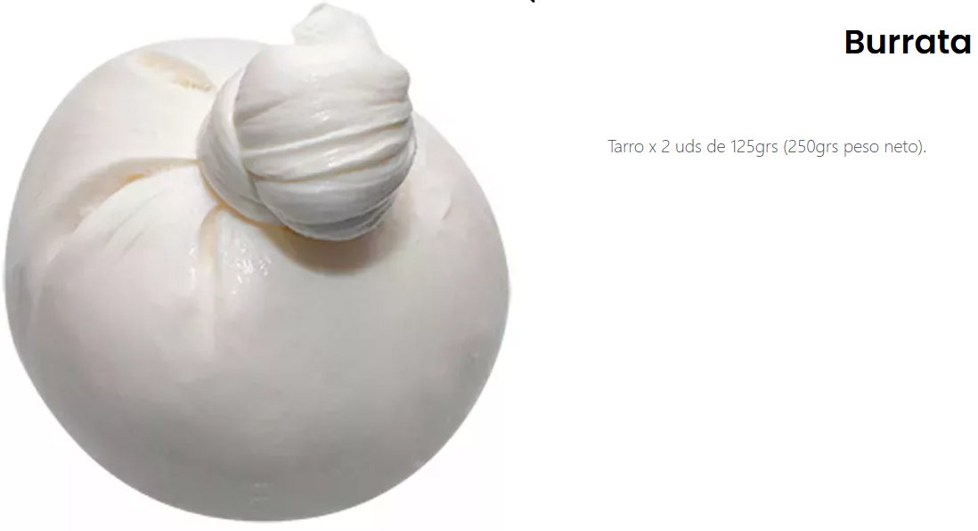 QUESO BURRATA DIBUFALA TARRO X 2 UDS (125G C/U)